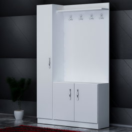 Hanah Home Recibidor Blanco con Estantes